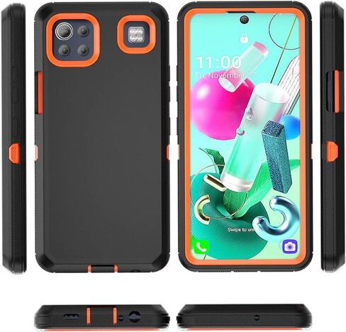 مصمم لجراب LG K92 5G مع مشبك حزام ومسند، حماية كاملة للجسم متعدد الطبقات وشديد التحمل لهاتف Samsung Galaxy LG K92 5G 6.7 بوصة (أزرق داكن + أزرق) in Kuwait