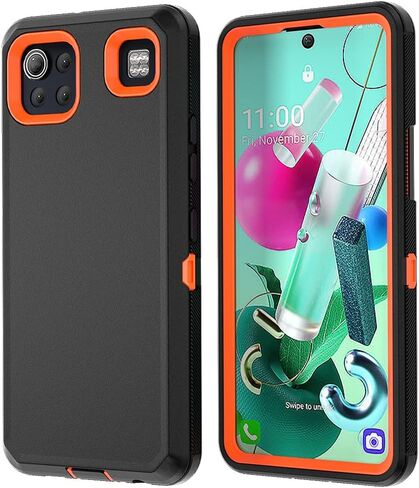 مصمم لجراب LG K92 5G مع مشبك حزام ومسند، حماية كاملة للجسم متعدد الطبقات وشديد التحمل لهاتف Samsung Galaxy LG K92 5G 6.7 بوصة (أزرق داكن + أزرق) in Kuwait