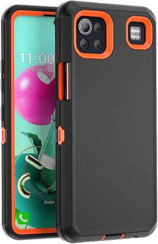 مصمم لجراب LG K92 5G مع مشبك حزام ومسند، حماية كاملة للجسم متعدد الطبقات وشديد التحمل لهاتف Samsung Galaxy LG K92 5G 6.7 بوصة (أزرق داكن + أزرق) in Kuwait