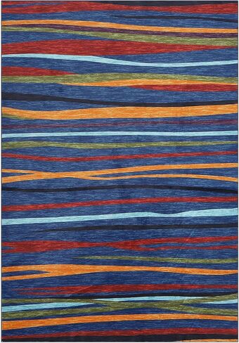 GAOMON 2x6 Long Hallway Runner Rug Machine Washable Kitchen Runner Rug Colorful Modern Abstract Area Rug Indoor Throw Floor Carpet for Living Room Bedroom Laundry, 2' x 6' Blue in Saudi Arabia