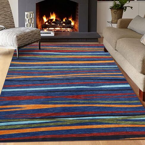 GAOMON 2x6 Long Hallway Runner Rug Machine Washable Kitchen Runner Rug Colorful Modern Abstract Area Rug Indoor Throw Floor Carpet for Living Room Bedroom Laundry, 2' x 6' Blue in Saudi Arabia