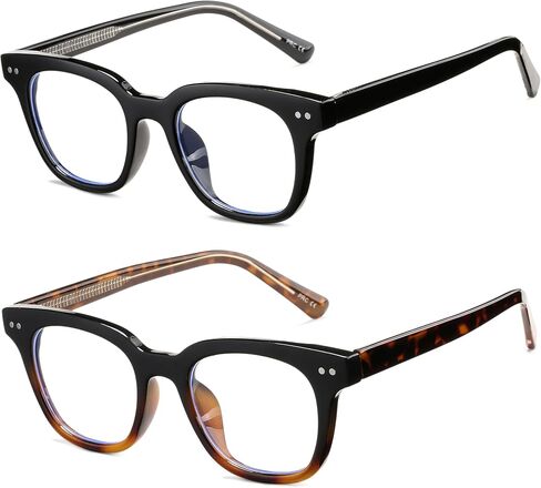 Blue Light Blocking Glasses Men Women Vintage Thick Computer Frame Eyeglasses Non-Prescription Black Glasses in Saudi Arabia