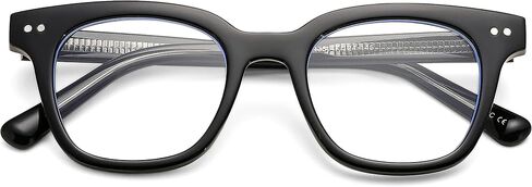 Blue Light Blocking Glasses Men Women Vintage Thick Computer Frame Eyeglasses Non-Prescription Black Glasses in Saudi Arabia