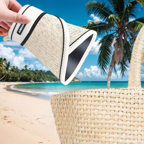 Sun Visor Hats for Women Wide Brim Straw Beach Hat Summer Packable Ponytail Hats for Women Travel UPF 50+ in Saudi Arabia