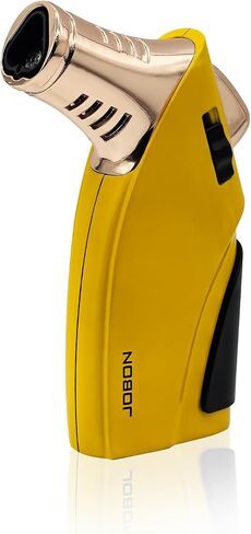 JOBON Torch Lighter, Triple Jet Flame Butane Lighter with Punch and Safety Lock (Butane Gas Not Included) (Black) in Saudi Arabia