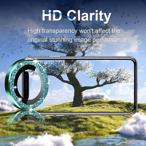 [5+2]TIUYAO Camera Lens Protector for Samsung Galaxy S23 Ultra, Tempered Glass Aluminum Alloy Ring Lens Cover with [Installation Tray] [Removal tool] Fit for Samsung Galaxy S23 Ultra Glitter Colorful in Saudi Arabia