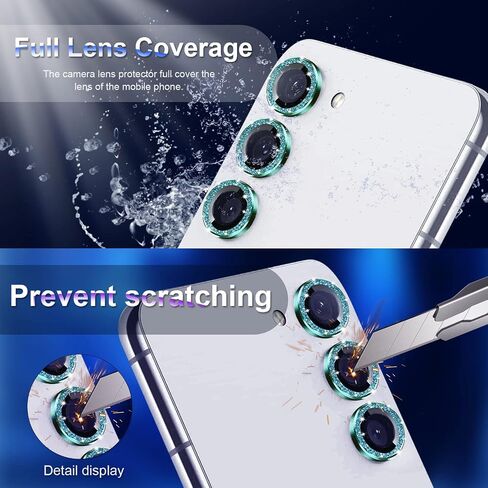 [5+2]TIUYAO Camera Lens Protector for Samsung Galaxy S23 Ultra, Tempered Glass Aluminum Alloy Ring Lens Cover with [Installation Tray] [Removal tool] Fit for Samsung Galaxy S23 Ultra Glitter Colorful in Saudi Arabia