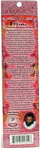 Prabhuji's Gifts Radha Hand-Rolled Spiritual Incense Sticks from India - Aromatic Sticks - Stick Incense for Meditation - Yoga, Relaxation, & Aromatherapy Incense - Patcholi, Cardamon, and Rose in Saudi Arabia