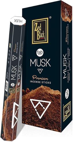 ZED BLACK Premium Musk Natural Incense Sticks - 20 Sticks Per Box & 6 Boxes Inside (Total 120 Sticks) - Use It at Home or Workplace – Alluring Aroma Sticks in Saudi Arabia