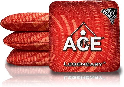 الأسطوري | أكياس ACE Pro Cornhole + مجموعات PRO | عصا ملساء مزدوجة الجوانب لجميع الأحوال الجوية | حقيبة اختيارية قابلة للتركيب وحقيبة الحمل | مجموعة من 4 in Kuwait