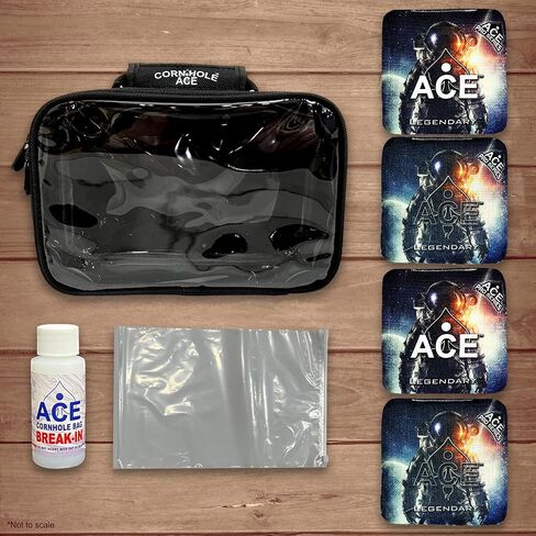 الأسطوري | أكياس ACE Pro Cornhole + مجموعات PRO | عصا ملساء مزدوجة الجوانب لجميع الأحوال الجوية | حقيبة اختيارية قابلة للتركيب وحقيبة الحمل | مجموعة من 4 in Kuwait