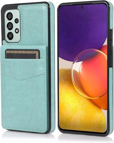 ZZXX Samsung Galaxy A53 5G Case Wallet Dual Layer Lightweight Premium Leather with Card Slots Kickstand Flip Case Protective Case for Samsung Galaxy A53 Wallet Case(Black-6.5 inch) in Kuwait