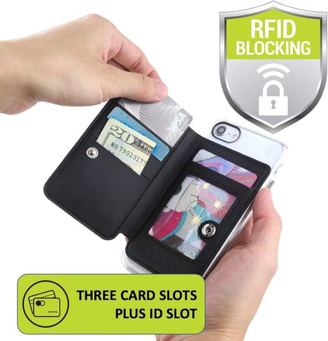 Cell Phone Wallet for Back of Phone, Stick On Wallet Credit Card ID Holder with RFID Protection Compatible with iPhone, Galaxy & Most Smartphones and Cases in Saudi Arabia