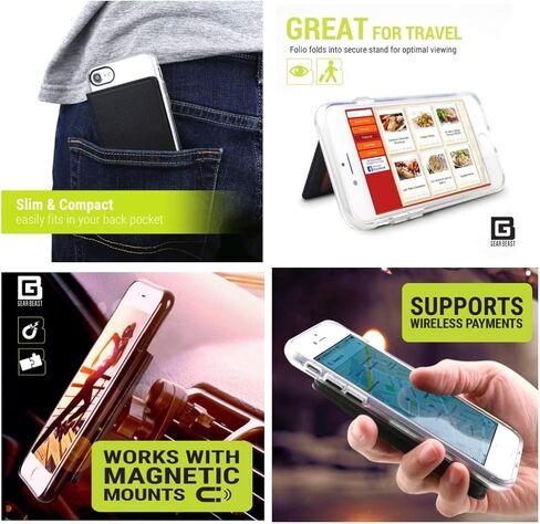 Cell Phone Wallet for Back of Phone, Stick On Wallet Credit Card ID Holder with RFID Protection Compatible with iPhone, Galaxy & Most Smartphones and Cases in Saudi Arabia