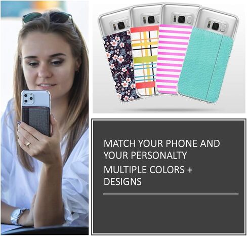 Cell Phone Wallet for Back of Phone, Stick On Wallet Credit Card ID Holder with RFID Protection Compatible with iPhone, Galaxy & Most Smartphones and Cases in Saudi Arabia