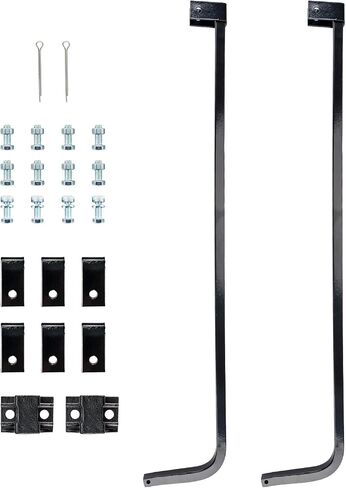 PHILTOP 1 Pair Mud Flap Hanger Bracket Kit, 30" Straight Fender Hanger with Hardware for Semi Trucks, Black-Coated in Saudi Arabia