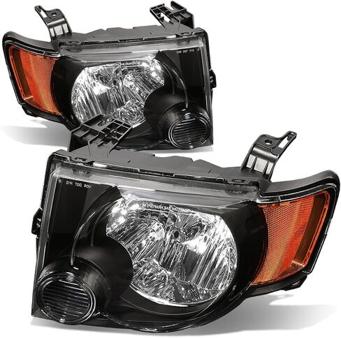 اسرة السيارات 2 قطعة OE نمط الكروم الإسكان العنبر الزاوية مجموعة مصابيح أمامية المصابيح الأمامية متوافق مع فورد إسكيب 08-12 in Kuwait