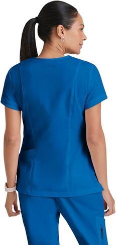 BARCO Grey's Anatomy Scrubs - Kira Scrub Top للنساء، رقبة على شكل حرف V، جيب بسحاب مطبوع عليه Love، قميص فرك نسائي فائق النعومة in Saudi Arabia