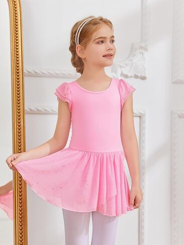 Haloumoning Girls Ballet Dance Leotards Outfits Ballerina Dress with Skirt 4-14 Years in Saudi Arabia