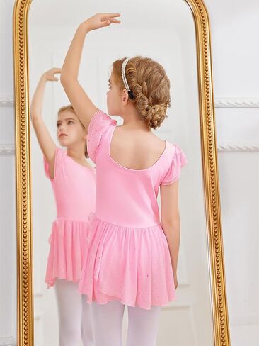 Haloumoning Girls Ballet Dance Leotards Outfits Ballerina Dress with Skirt 4-14 Years in Saudi Arabia