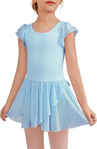 Haloumoning Girls Ballet Dance Leotards Outfits Ballerina Dress with Skirt 4-14 Years in Saudi Arabia