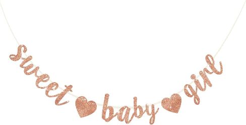 BEISHIDA Champagne Sweet Girl Glitter Banner, Pre-Strung Baby Shower Sign For Girl Baby Party Supplies in Saudi Arabia