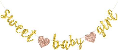 BEISHIDA Champagne Sweet Girl Glitter Banner, Pre-Strung Baby Shower Sign For Girl Baby Party Supplies in Saudi Arabia