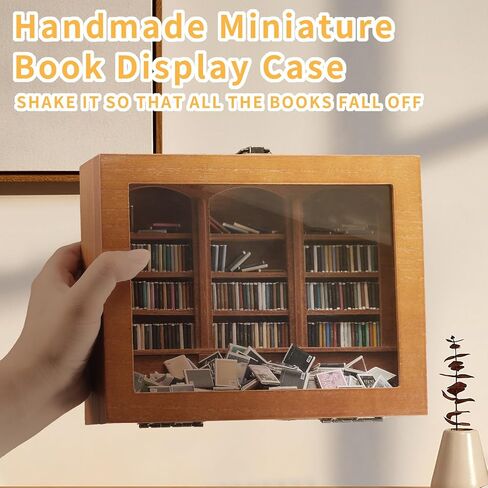Anxiety Bookshelf Tiny Miniature Library Display Cabinet with Mini Books | Stress Relief and Creativity Decor - Mini Book Matchbox Shelf for Anxiety Relief in Saudi Arabia