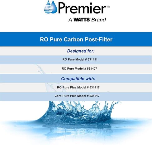Watts Premier WP531105 RO Pure Reverse Osmosis Filtration System خرطوشة استبدال فلتر المياه وWP560060 RO فلتر المياه PH موازنة السيراميك مع تركيب QC 1/4 بوصة in Kuwait