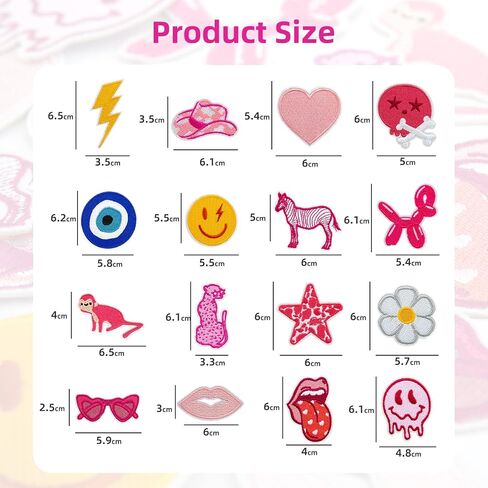 16 PCS Embroidered Applique Iron on Patches Sew on Applique Pink Cherry Embroidered Patch DIY Craft Accessories for Dress Jackets Jeans Backpacks Hats Clothing Decoration, Cherry in Saudi Arabia