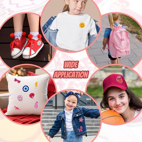 16 PCS Embroidered Applique Iron on Patches Sew on Applique Pink Cherry Embroidered Patch DIY Craft Accessories for Dress Jackets Jeans Backpacks Hats Clothing Decoration, Cherry in Saudi Arabia