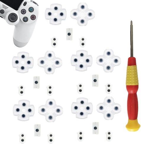 1 Set Silicone Conductive Rubber Pads Replacement for Playstation 4 PS4 Controller Parts for JDM-001/011 Dualshock 4 L1 R1 L2 R2 Adhesive Button Changing Keypad Repair Replacement Part Tool Kit (001) in Saudi Arabia
