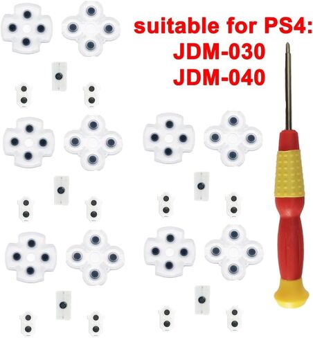 1 Set Silicone Conductive Rubber Pads Replacement for Playstation 4 PS4 Controller Parts for JDM-001/011 Dualshock 4 L1 R1 L2 R2 Adhesive Button Changing Keypad Repair Replacement Part Tool Kit (001) in Saudi Arabia