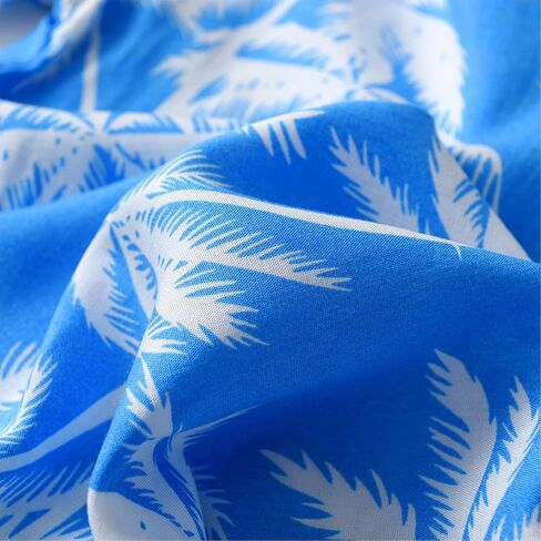 Father and Son Matching Hawaiian Shirt Summer Short Sleeve Family Beach Shirts Leaves Print Holiday Tops in Saudi Arabia