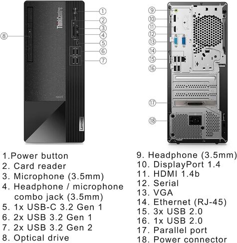 Lenovo ThinkCentre 50T Tower Business Desktop Computer, Intel Hexa-Core i5-12400 CPU (Beat i7-11700), 64GB DDR4 RAM, 4TB PCIe SSD, DVDRW, USB WiFi Adapter, Ethernet, Windows 11 Pro, Tichang in Saudi Arabia