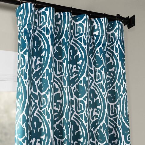 HPD Half Price Drapes BOCH-KC16075A-108 Room Darkening Curtain (1 Panel), 50 X 108, Abstract Teal in Saudi Arabia