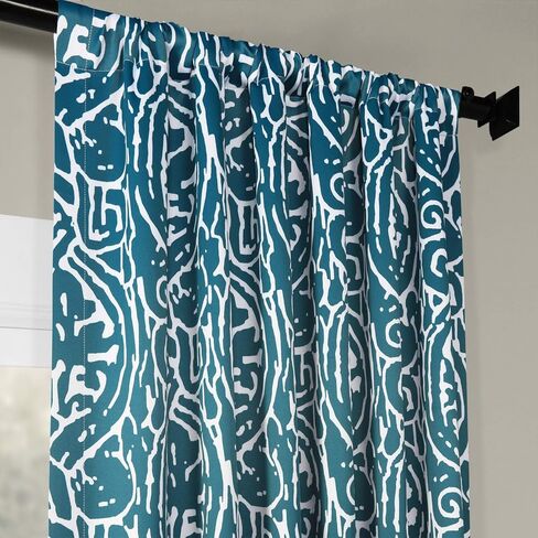 HPD Half Price Drapes BOCH-KC16075A-108 Room Darkening Curtain (1 Panel), 50 X 108, Abstract Teal in Saudi Arabia