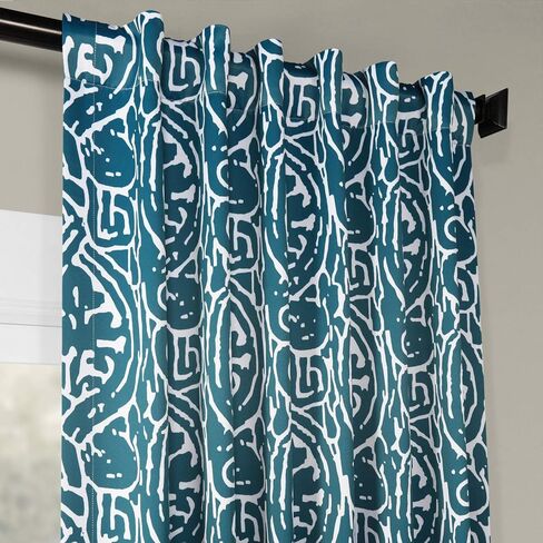 HPD Half Price Drapes BOCH-KC16075A-108 Room Darkening Curtain (1 Panel), 50 X 108, Abstract Teal in Saudi Arabia