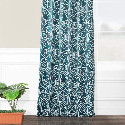 HPD Half Price Drapes BOCH-KC16075A-108 Room Darkening Curtain (1 Panel), 50 X 108, Abstract Teal in Saudi Arabia