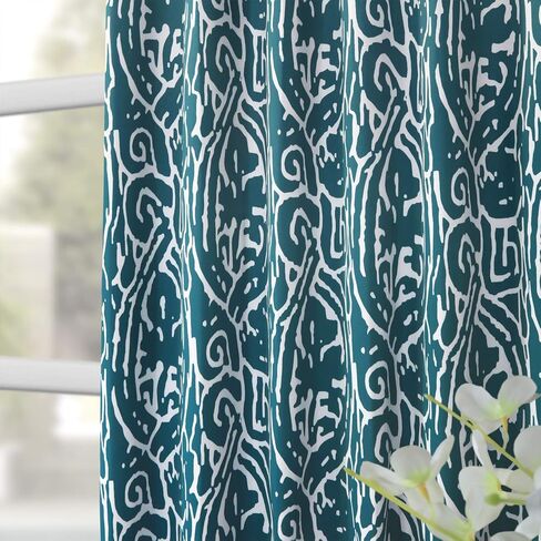 HPD Half Price Drapes BOCH-KC16075A-108 Room Darkening Curtain (1 Panel), 50 X 108, Abstract Teal in Saudi Arabia