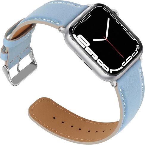 Anlinser Bands Compatible with Apple Watch Band 45mm 44mm 42mm 41mm 40mm 38mm for Women Men, Leather Replacement Strap Design for iWatch Ultra 2 Series 9 8 7 6 5 4 3 SE (41/40/38, Starlight) in Saudi Arabia