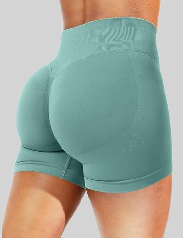 QOQ شورت نسائي للتمرين مقاس 4.5 بوصة، شورت لليوجا بدون خياطة لغنيمة الغنيمة، شورت لليوجا ذو تأثير رفع المؤخرة in Kuwait