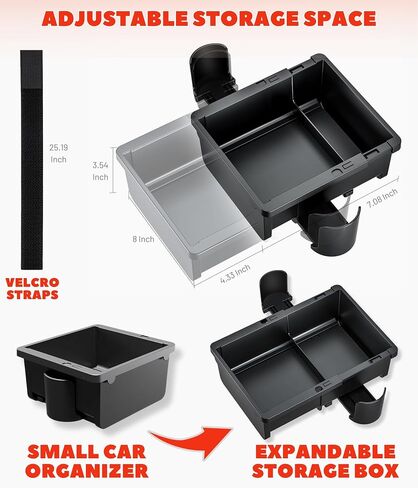 2 IN 1 Steering Wheel Tray with Car Seat Gap Filler Organizer | Car Food Eating Lunch Tray for Driver | Laptop Holder Office Desk | Between Seat Gap Storage Box - Car Gadgets & Roadtrip Essentials in Saudi Arabia
