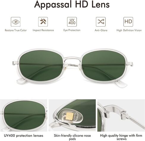 Retro Oval Sunglasses for Women Men Trendy Large Round Y2k Sunnies AP3681 in Saudi Arabia