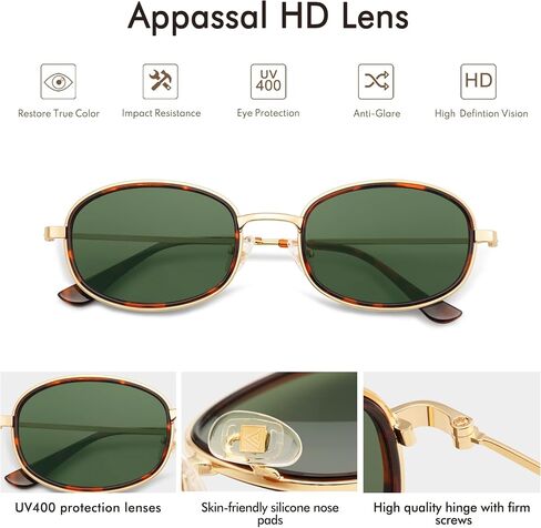 Retro Oval Sunglasses for Women Men Trendy Large Round Y2k Sunnies AP3681 in Saudi Arabia