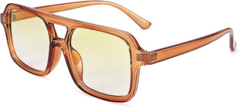 Retro Square 70s Aviator Sunglasses for Women Men Vintage Trendy Rectangle Sun Glasses with UV Protection in Saudi Arabia