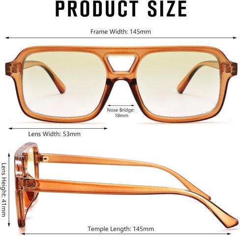 Retro Square 70s Aviator Sunglasses for Women Men Vintage Trendy Rectangle Sun Glasses with UV Protection in Saudi Arabia