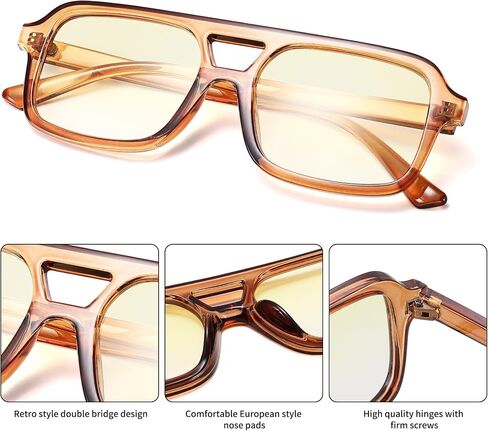 Retro Square 70s Aviator Sunglasses for Women Men Vintage Trendy Rectangle Sun Glasses with UV Protection in Saudi Arabia