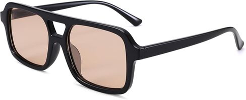Retro Square 70s Aviator Sunglasses for Women Men Vintage Trendy Rectangle Sun Glasses with UV Protection in Saudi Arabia