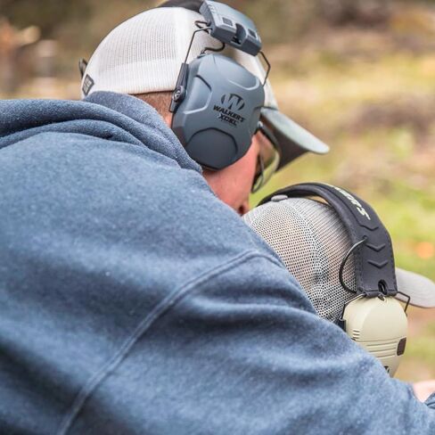 WALKER'S XCEL Digital Electronic Muff-26dB NRR Noise Protection Sound Enhancement Shooting Safety Earmuff, 2 AAA Batteries, Beige, One Size in Saudi Arabia